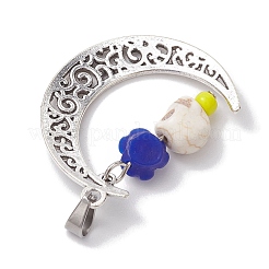 Подвески с черепом из синтетической бирюзы на Хэллоуин&nbsp;PALLOY-JF02650-05