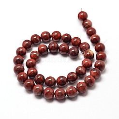 Naturale diaspro rosso filamenti di perline rotondo&nbsp;G-P072-19-12mm