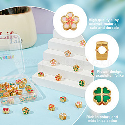 42шт 7 стиля сплава эмали европейские бусины ENAM-GO0001-17