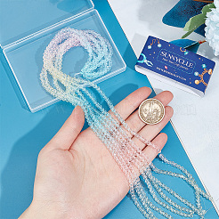 10 нить прозрачных стеклянных бусин градиентного цвета&nbsp;GLAA-SC0002-04A