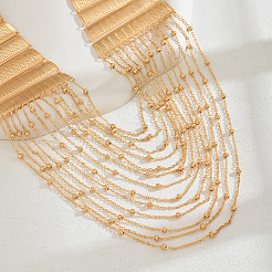 Элегантные латунные геометрические кисточки многослойные ожерелья-нагрудники для женского праздничного наряда GR3254