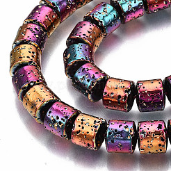 Fili di perle di roccia lavica naturale elettrodeposta&nbsp;G-T114-78