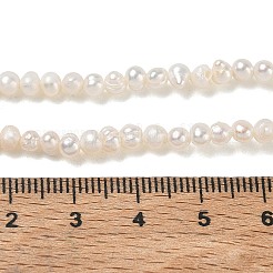 天然養殖淡水パールビーズ連売り  グレードa ++  ポテト  ベージュ  3~4mm  穴：0.3mm  約98~99個/連  13.19~13.27''（33.5~33.7センチメートル）&nbsp;PA-CBAC463-37