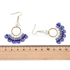 Boucles d'oreilles pendantes en perles de verre tressées&nbsp;EJEW-MZ00747-03