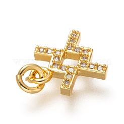 Pendenti in zirconi cubici trasparenti in micro pavè di ottone&nbsp;X-ZIRC-P081-G01-RS