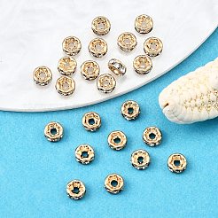 Стойка покрытие латунь кристалл горный хрусталь рондель космические бусины&nbsp;RB-D303-KCG