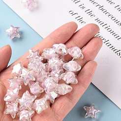 透明なアクリルビーズ  二層ビーズ  ABカラー  スター  プラム  15.5x16x9.5mm  穴：3mm  約569個/500g&nbsp;TACR-S152-11B-09