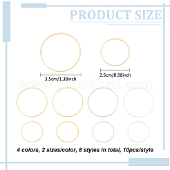 80 шт. 8 стиля латунных звеньевых колец&nbsp;KK-AN0001-13