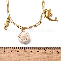 Женские подвески-нагрудники из нержавеющей стали 304 с подвесками в виде дельфина NJEW-G181-03G