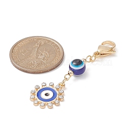 Evil-Eye-Emaille-Legierung mit Strass-Anhängerdekoration&nbsp;HJEW-JM01039