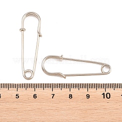 アイアン製キルトピン  安全ピンブローチ金具  プラチナ  40x13x6mm  穴：3.5mm&nbsp;IFIN-Z005-01P-02