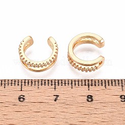 Латунные серьги-манжеты из прозрачного кубического циркония EJEW-T047-55G