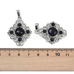 Синтетический синий авантюрин подвески&nbsp;G-Z077-01P-14