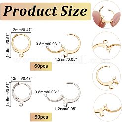 120 шт. 2 шт. фурнитура для сережек из нержавеющей стали 304 с застежкой-молнией STAS-NB0001-54