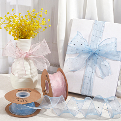 20 ярд двухцветной полиэстеровой проволочной ленты со стразами&nbsp;OCOR-CY0001-36B