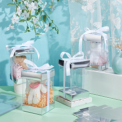 10 шт. прямоугольных прозрачных пластиковых подарочных упаковочных коробок с бумажным верхом и низом&nbsp;CON-WH0099-96A