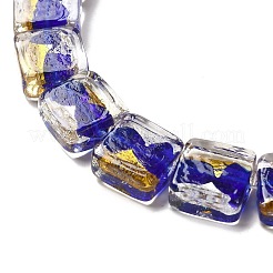 Бусины ручной работы из золотой и серебряной фольги в технике лэмпворк&nbsp;FOIL-C001-01A-06