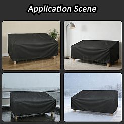 ポリエステル製屋外用家具カバー  ブラック  1040x2000x3mm&nbsp;AJEW-WH0481-639