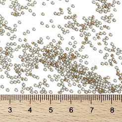 MIYUKIラウンドロカイユビーズ  日本製シードビーズ  15/0  （rr351)ピーチ裏地アクア光沢  1.5mm  穴：0.7mm  約250000個/ポンド&nbsp;SEED-G009-RR0351