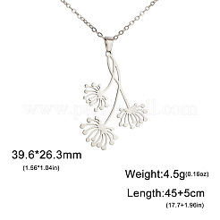 Dreifache Löwenzahnblüten-Anhänger-Halskette aus Edelstahl 304 im böhmischen Stil für Damen&nbsp;WGDACE5-01