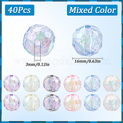 40 шт. Прозрачные акриловые бусины&nbsp;MACR-SC0001-54