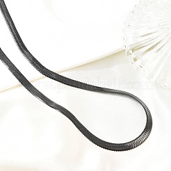 5 mm flache Schlangenkettenhalsketten aus 304 Edelstahl für Damen und Herren&nbsp;NJEW-Z115-05EB
