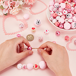 150 шт. 15 яруса окрашенных распылением натуральных деревянных европейских бусин WOOD-PH0003-09