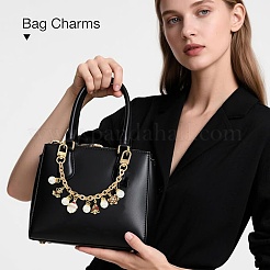 4 pièce 4 styles alliage strass avec perle acrylique breloque câble chaîne sac chaînes décoratives&nbsp;HJEW-FS00060-02