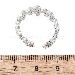 Mikropavé-Manschettenringe aus klarem Zirkonia aus Messing für Damen&nbsp;RJEW-G345-01P