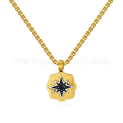 Collares unisex con colgante de estrella octogonal de acero inoxidable 304&nbsp;WGEC4FF-02
