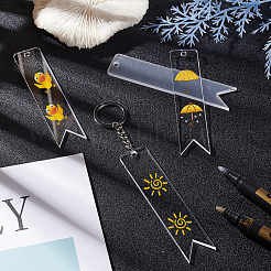 Наборы для изготовления брелока-подвески из акрила в виде вертикального флага&nbsp;DIY-BC0001-64B