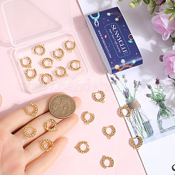 24 шт. латунная фурнитура для сережек-колец с застежкой-защелкой&nbsp;FIND-SC0012-47