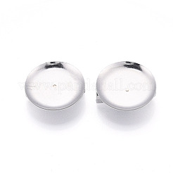 304ステンレススチールブローチカボションセッティング  フラットラウンド  ステンレス鋼色  25.5mm  トレイのサイズ：24.5mm&nbsp;STAS-E547-08H-P