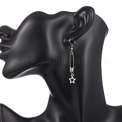 Серьги-подвески в форме звезд из сплава в тибетском стиле EJEW-JE06703