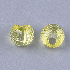 プラスチックチャームとして透明  鈴丸ビーズ  多面カット  ラウンド  きいろ  10x10x9mm  穴：3mm  約1350個/500g&nbsp;MACR-S365-10E