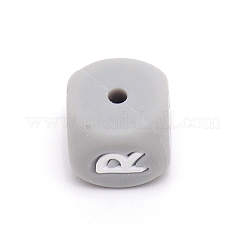 Perline dell'alfabeto in silicone per la realizzazione di braccialetti o collane&nbsp;SIL-TAC001-01A-R