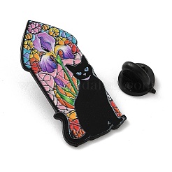 Эмалированные значки с цветами и кошками&nbsp;JEWB-Z048-06EB