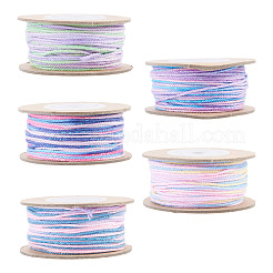 5 rotolo di cordino in cotone macramè tinto a segmenti da 5 colori&nbsp;OCOR-TA0004-05C