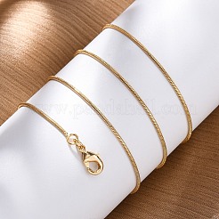 長持ちのメッキブラススネークチェーンネックレス  カニカン付き  ニッケルフリー  18KGP本金メッキ  18.1インチ（46cm）  1mm&nbsp;X-NJEW-K112-04G-NF