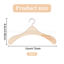 12шт. деревянные вешалки для кукольной одежды AJEW-GO0001-22A