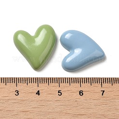 オペーク樹脂カボション  ジュエリー作りのための  ミックスカラー  ハート  21x20x5mm&nbsp;RESI-F050-03
