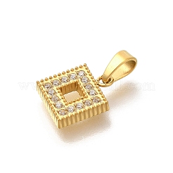 Ionenplattierung (IP) 304 Edelstahl Micro Pave Zirkonia Anhänger&nbsp;STAS-H228-04G-03