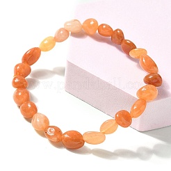 Браслеты из натуральных красных бусин авантюрина для мужчин и женщин BJEW-I320-01A