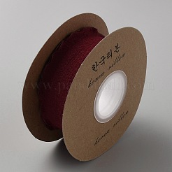 9mのフリル付きポリエステルリボン  ギフトラッピング用リボン  花束の装飾  暗赤色  1-5/8インチ（40mm）  約9.84ヤード（9m）/ロール&nbsp;OCOR-WH0086-14B