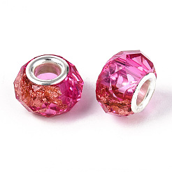 Прозрачные европейские бусины-рондель из смолы RESI-N044-01F