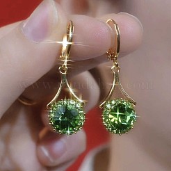 Boucles d'oreilles créoles pendantes en alliage et strass pour femmes&nbsp;WG08A50-01