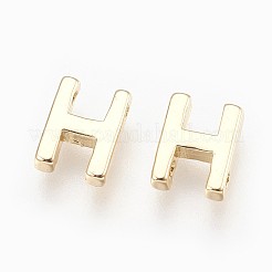 真鍮製チャーム  18KGP本金メッキ  文字.h  7~8.5x4~7.5x2mm  穴：1mm&nbsp;X-KK-S341-50H
