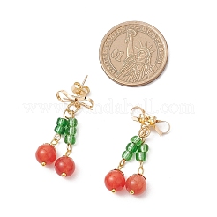 Кошачий глаз свисает с серьгами EJEW-JE06495-01