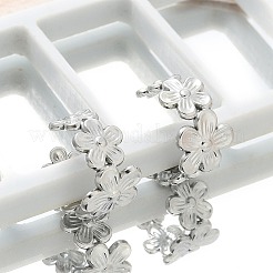 Orecchini a polsino con fiore in acciaio inossidabile 304 per donna&nbsp;LS-EJEW-A118-03P