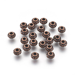 チベット風スペーサービーズ  カドミウムフリー＆ニッケルフリー＆鉛フリー  ロンデル  赤銅鉱  6x4mm  穴：2mm&nbsp;TIBEB-Q39-R-FF